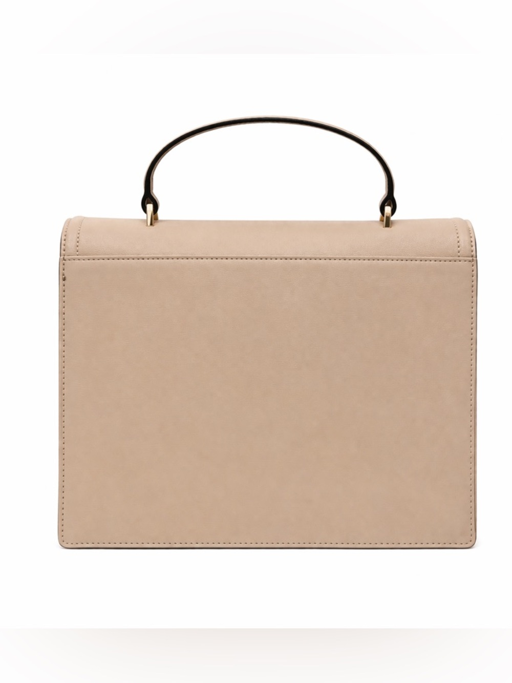 Ted Baker Kimmba Taupe Leather Satchel Top Handle Gold Lock + Strap NEW - Picture 3 of 7